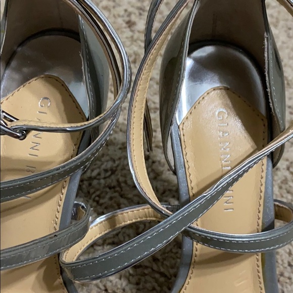 Gianni Bini Silver Strappy Heels - Picture 2 of 7